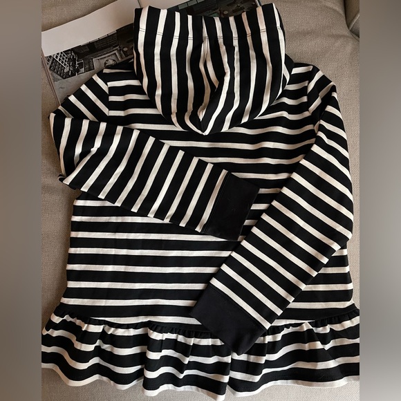 New Kate Spade Broome Street Striped Hooded Sweatshirt In Black/White Size L - Picture 10 of 11